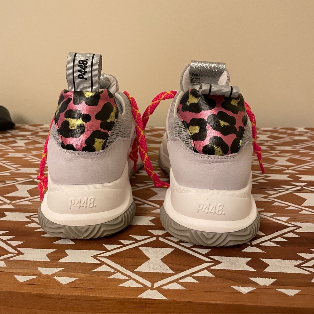 P448 Luke Sneakers in White/Leopard - Picture 4 of 6